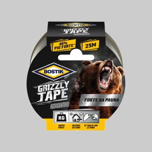 5809902-000-7727-jpg NASTRO TELATO 'GRIZZLY TAPE' BOSTIK mm 50x25 mt - Col. Grigio