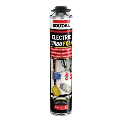 5905502-000-8136-jpg SCHIUMA POLIURETANICA PER IMPIANTI ELETTRICI 'TURBO FOAM' SOUDAL 750 ml - Pistola