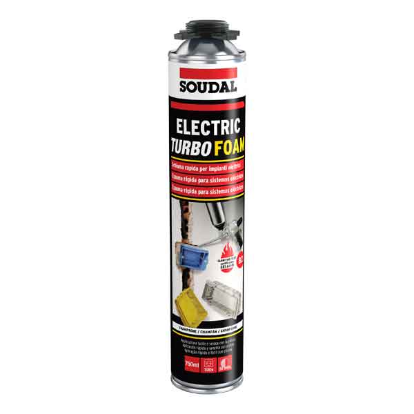 5905502-000-8136-jpg SCHIUMA POLIURETANICA PER IMPIANTI ELETTRICI 'TURBO FOAM' SOUDAL 750 ml - Pistola