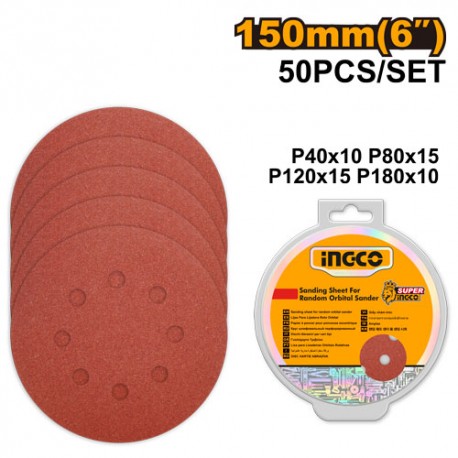 akrs1500511-000-8484-jpg SET 50PZ CARTA ABRASIVA P40-P180 D.150MM