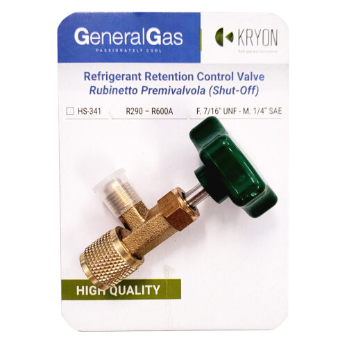 f-af-al-va-sh-006-000-8631-jpg Rubinetto Premivalvola (shut-off) per R600a e R290 (aerosol e bombola 1,1 litri) - ingresso 7/16? UNF (femmina) uscita 1/4? SAE maschio