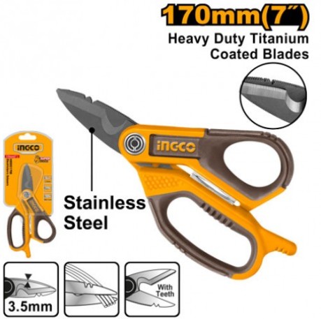 hes051708-000-7534-jpg FORBICI DA ELETTRICISTA 170MM IN ACCIAIO INOX PLACCATO TITANIO PRO