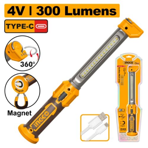 LAMPADA DA LAVORO 300LUMENS RICARICABILE